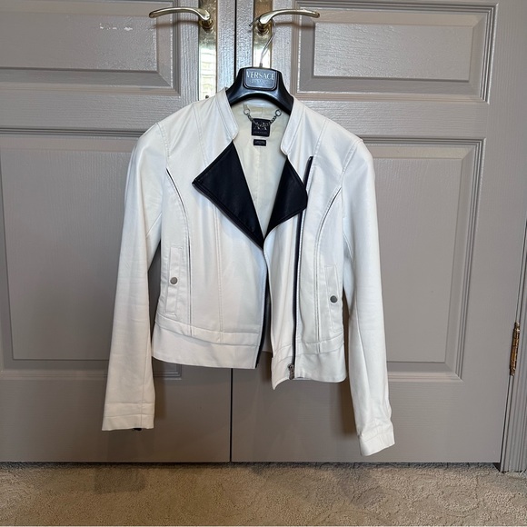 Armani Exchange white leather jacket - Picture 1 of 5